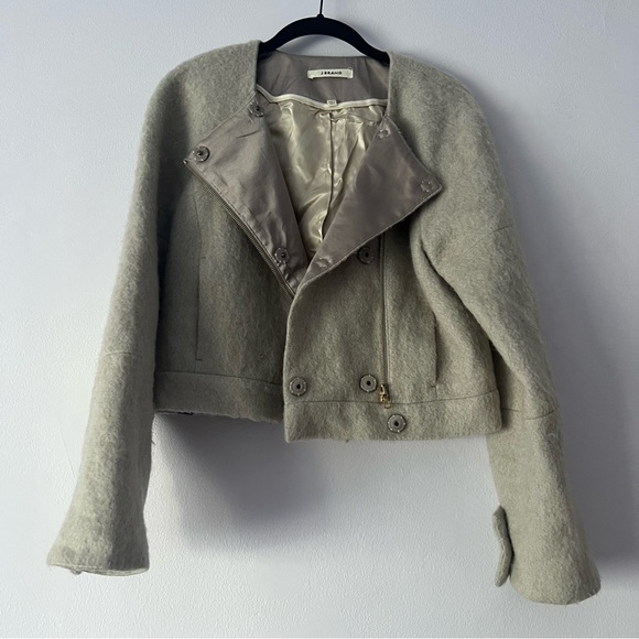 J Brand Elyn Moto Asymmetrical Wool Mohair Angora Jacket Small - Picture 1 of 14